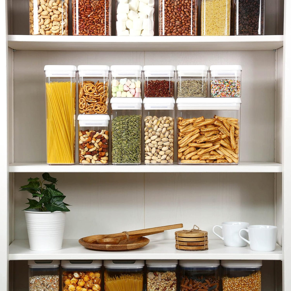 Felli Flip Tite Storage Container with Lid 4" Airtight (Variety 5 Pack)
