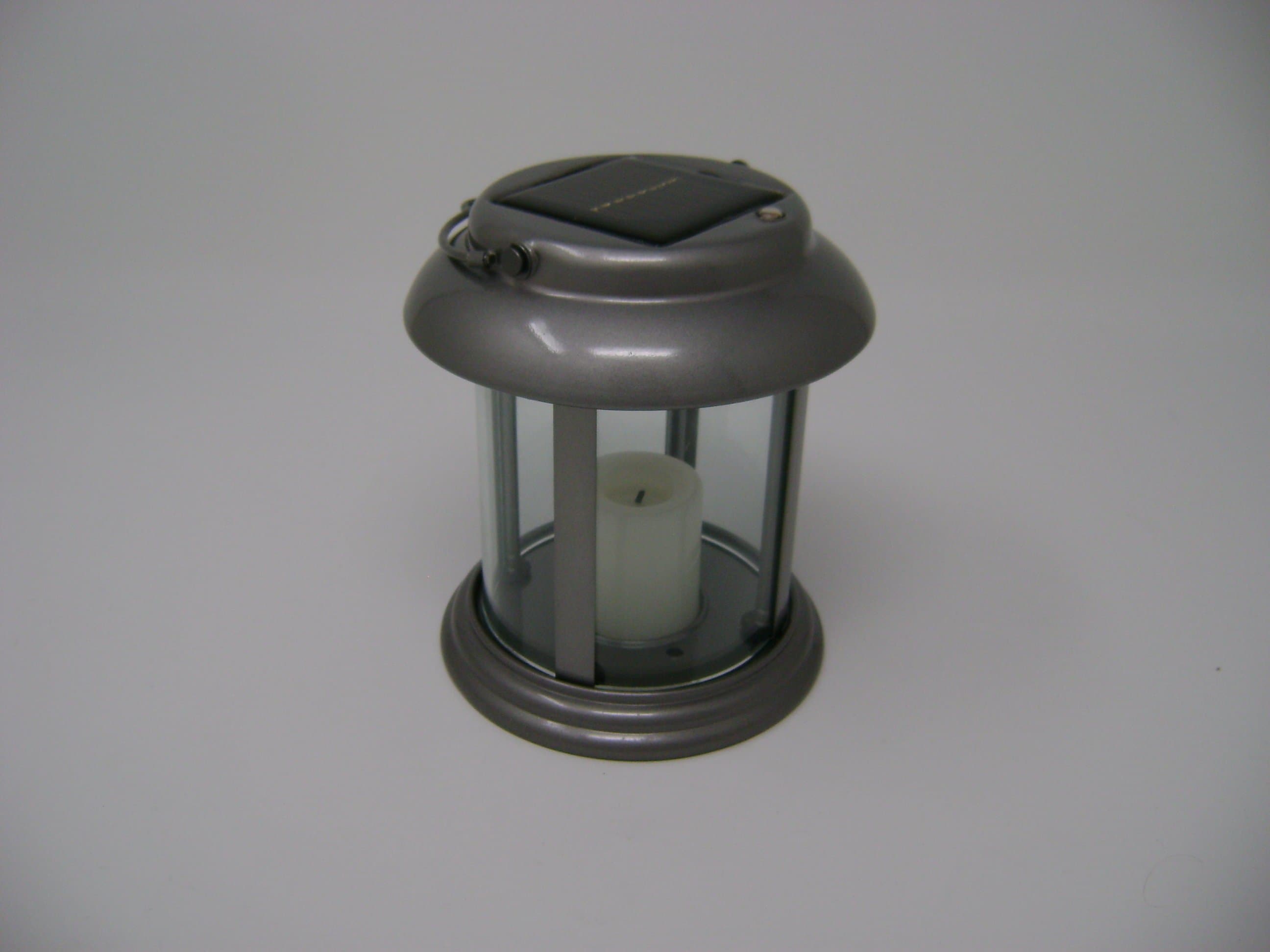 Paradise -  Silver Solar Power Flickering Candle Lantern