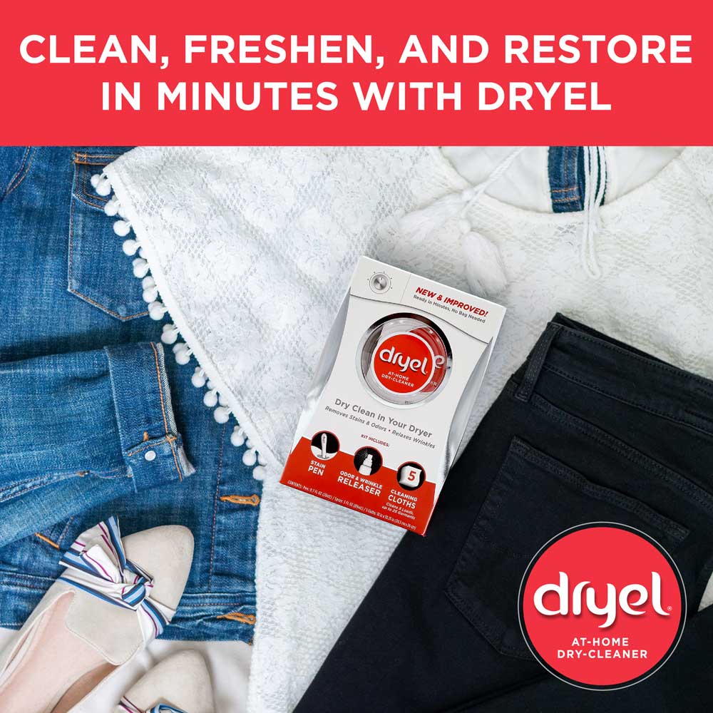Dryel at-Home Dry Cleaning Starter Kit with Stain Pen & Wrinkle Spray