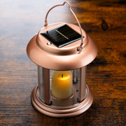 Paradise - Brass Solar Power Flickering Candle Lantern